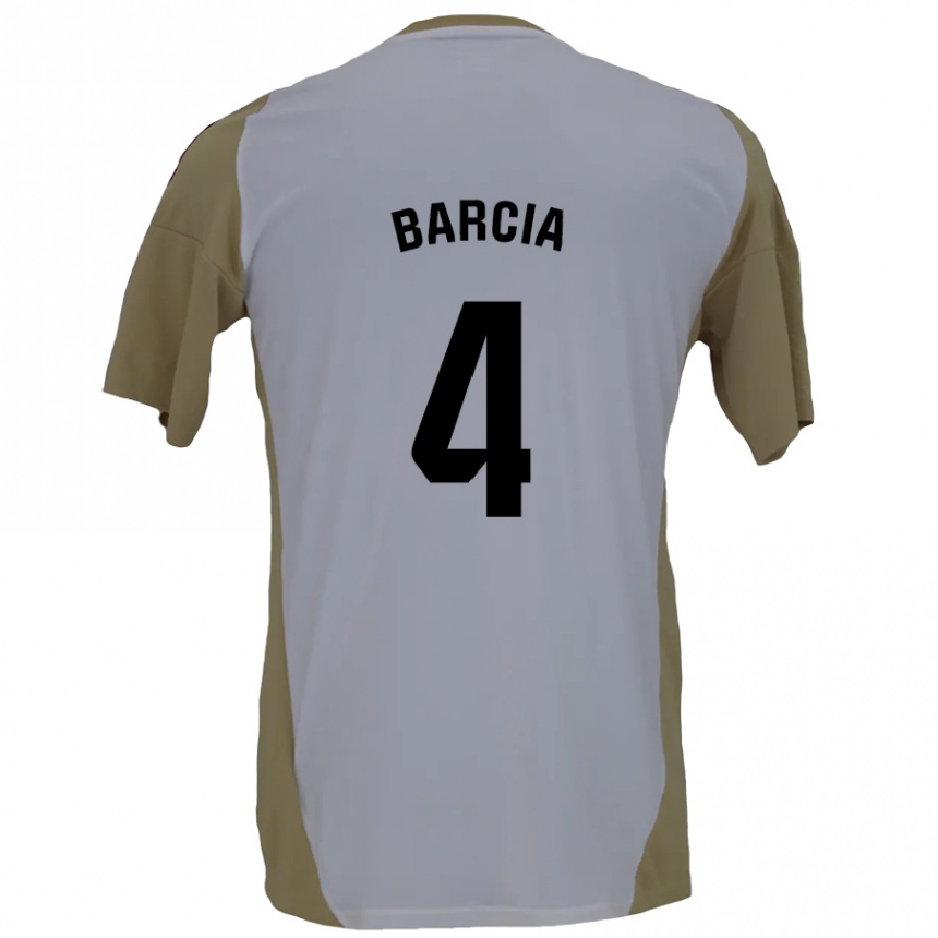 Vaikiškas Sergio Barcia #4 Ruda Balta Išvykos Marškinėliai 2024/25 T-Shirt