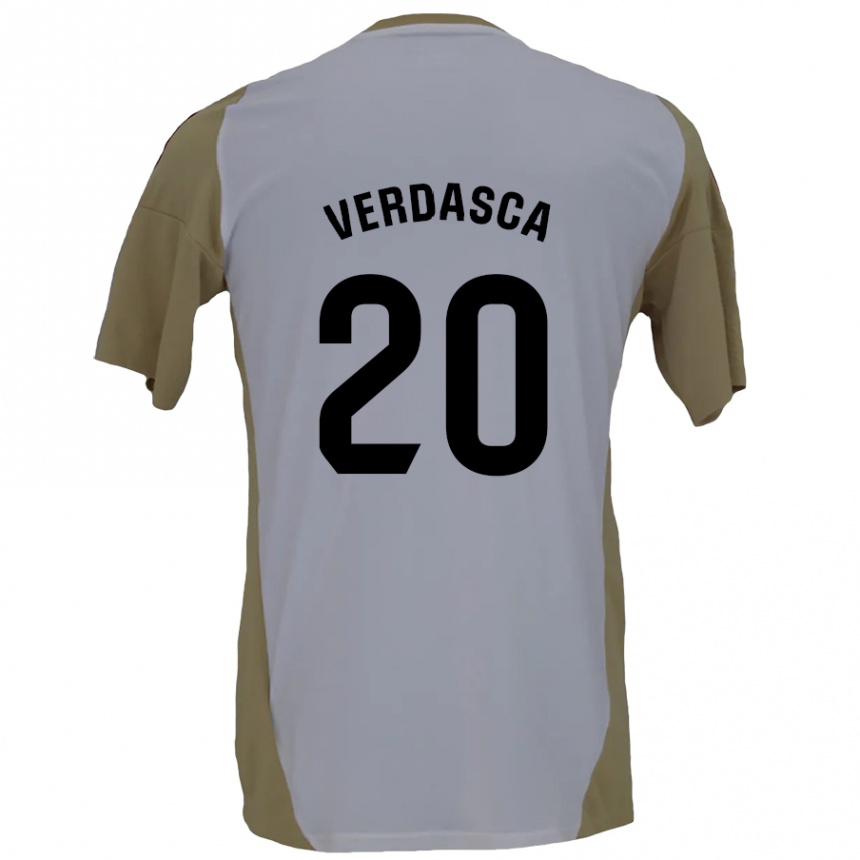 Vaikiškas Diogo Verdasca #20 Ruda Balta Išvykos Marškinėliai 2024/25 T-Shirt