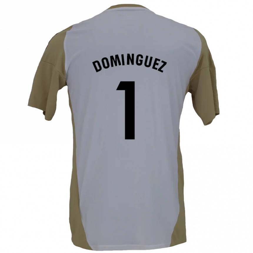 Vaikiškas Iago Domínguez #1 Ruda Balta Išvykos Marškinėliai 2024/25 T-Shirt