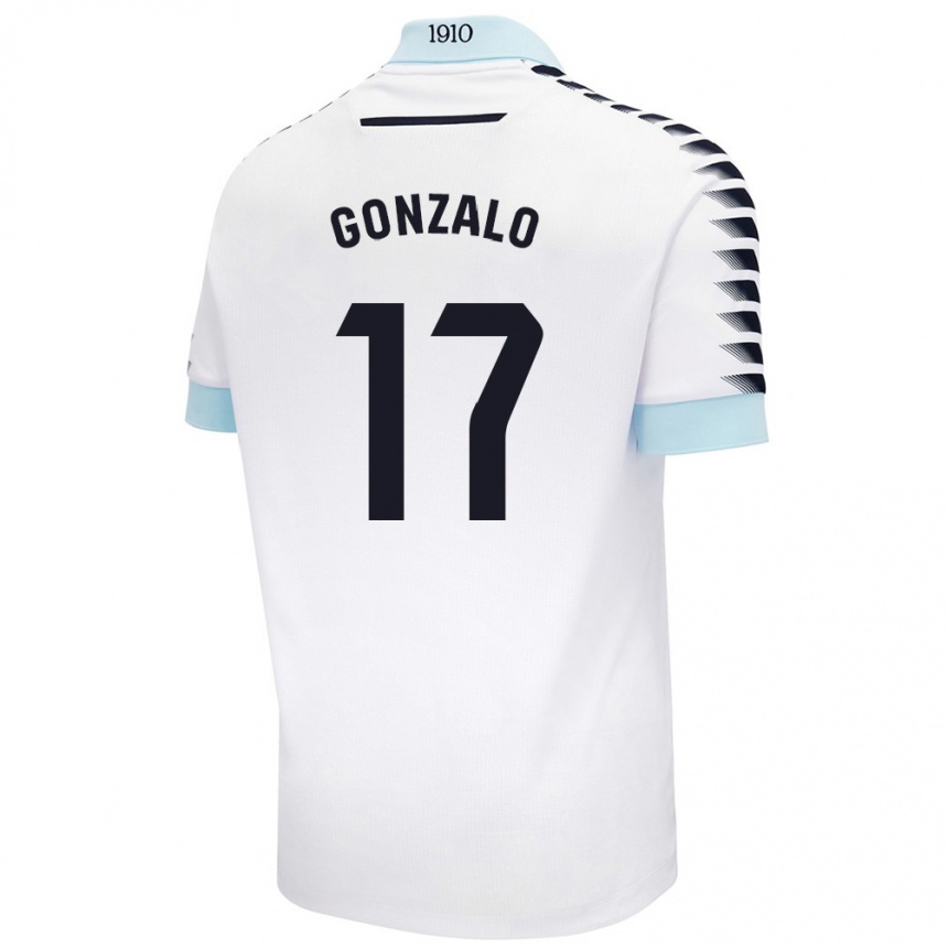 Vaikiškas Gonzalo Escalante #17 Balta Mėlyna Išvykos Marškinėliai 2024/25 T-Shirt