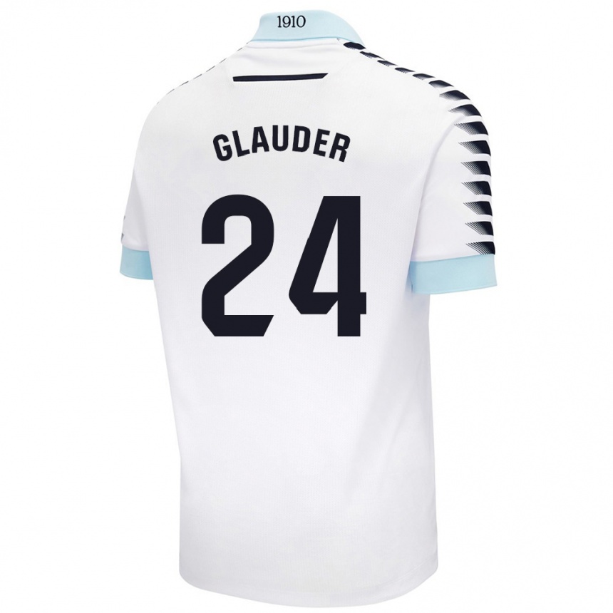 Vaikiškas Cristian Glauder #24 Balta Mėlyna Išvykos Marškinėliai 2024/25 T-Shirt