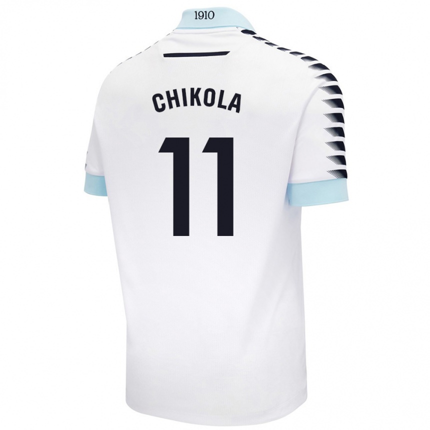 Vaikiškas Peter Chikola #11 Balta Mėlyna Išvykos Marškinėliai 2024/25 T-Shirt