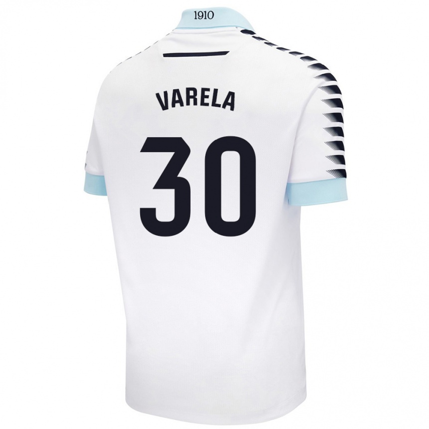 Vaikiškas Brandon Varela #30 Balta Mėlyna Išvykos Marškinėliai 2024/25 T-Shirt