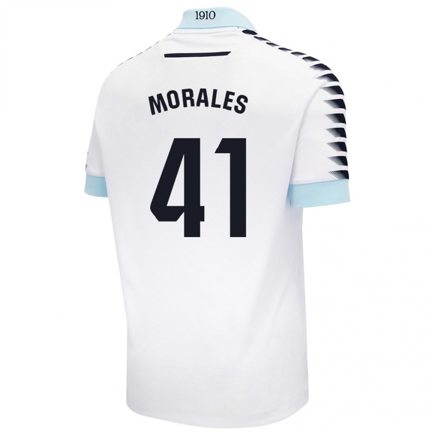 Vaikiškas Luis Morales #41 Balta Mėlyna Išvykos Marškinėliai 2024/25 T-Shirt