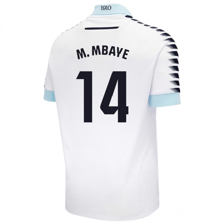 Vaikiškas Momo Mbaye #14 Balta Mėlyna Išvykos Marškinėliai 2024/25 T-Shirt