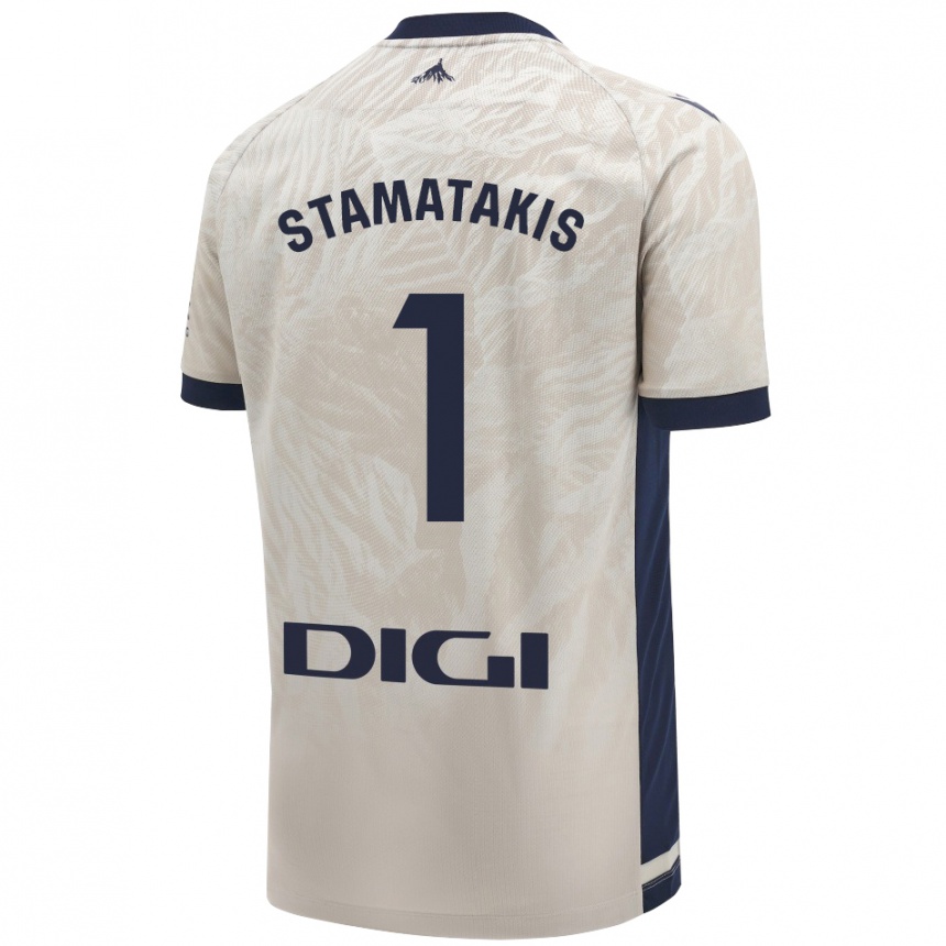 Vaikiškas Dimitrios Stamatakis #1 Šviesiai Pilka Išvykos Marškinėliai 2024/25 T-Shirt