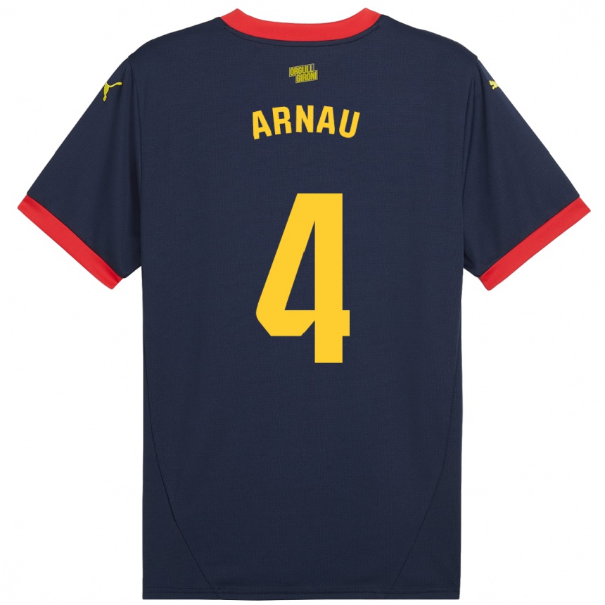 Vaikiškas Arnau Martínez #4 Tamsiai Raudona Išvykos Marškinėliai 2024/25 T-Shirt