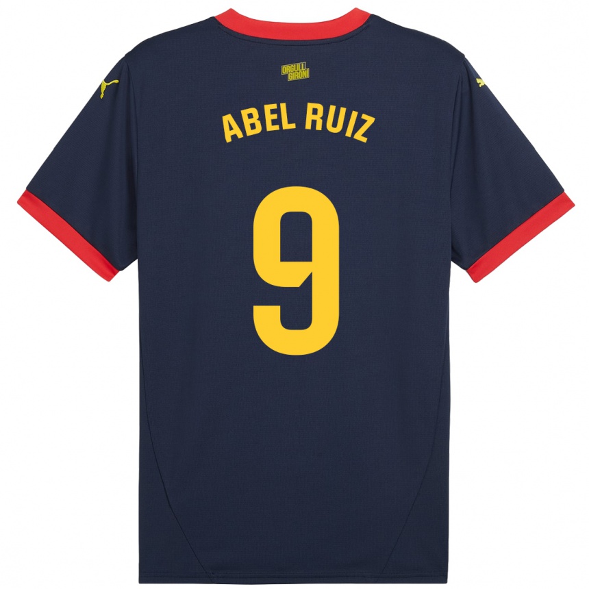 Vaikiškas Abel Ruiz #9 Tamsiai Raudona Išvykos Marškinėliai 2024/25 T-Shirt