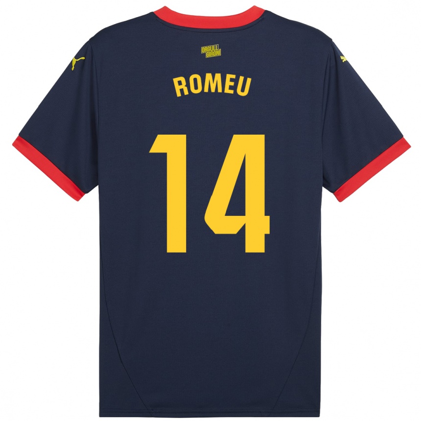 Vaikiškas Oriol Romeu #14 Tamsiai Raudona Išvykos Marškinėliai 2024/25 T-Shirt