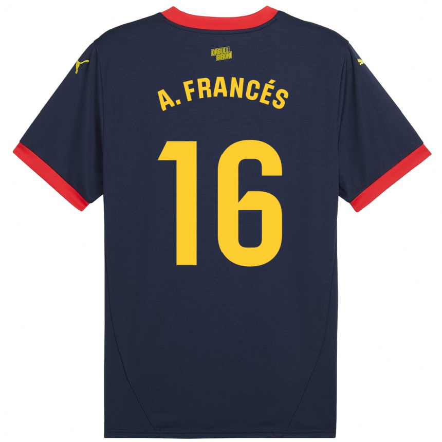 Vaikiškas Alejandro Francés #16 Tamsiai Raudona Išvykos Marškinėliai 2024/25 T-Shirt