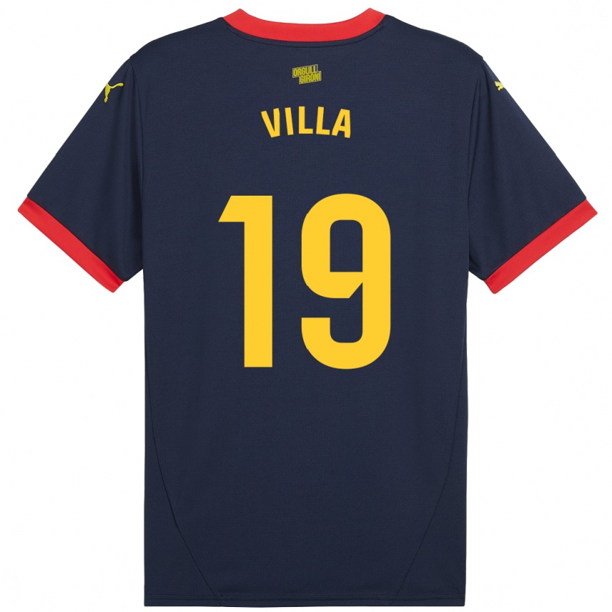 Vaikiškas Toni Villa #19 Tamsiai Raudona Išvykos Marškinėliai 2024/25 T-Shirt