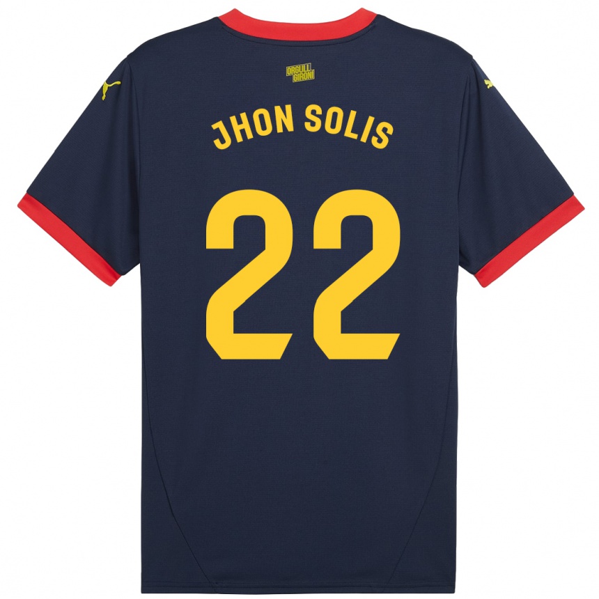 Vaikiškas Jhon Solís #22 Tamsiai Raudona Išvykos Marškinėliai 2024/25 T-Shirt