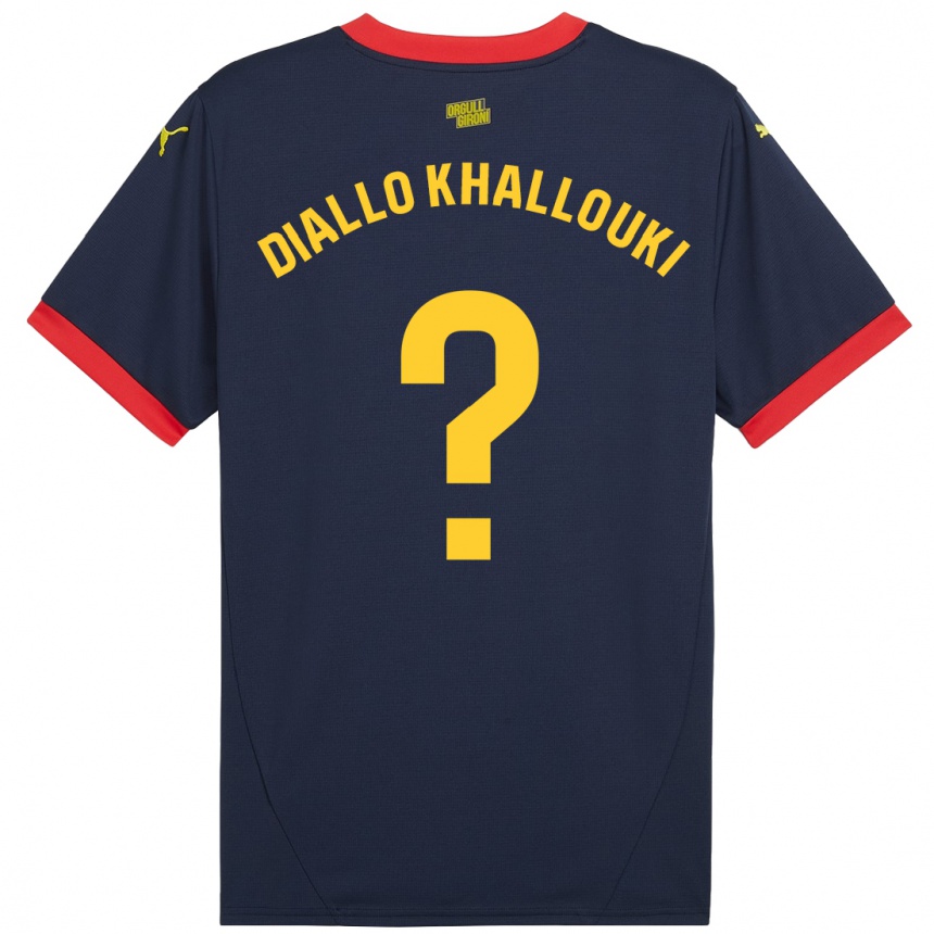 Vaikiškas Siaka Diallo Khallouki #0 Tamsiai Raudona Išvykos Marškinėliai 2024/25 T-Shirt