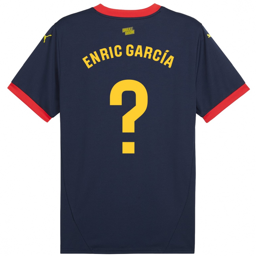 Vaikiškas Enric García #0 Tamsiai Raudona Išvykos Marškinėliai 2024/25 T-Shirt