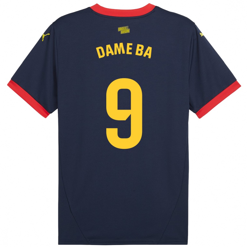 Vaikiškas Papa Dame Ba #9 Tamsiai Raudona Išvykos Marškinėliai 2024/25 T-Shirt