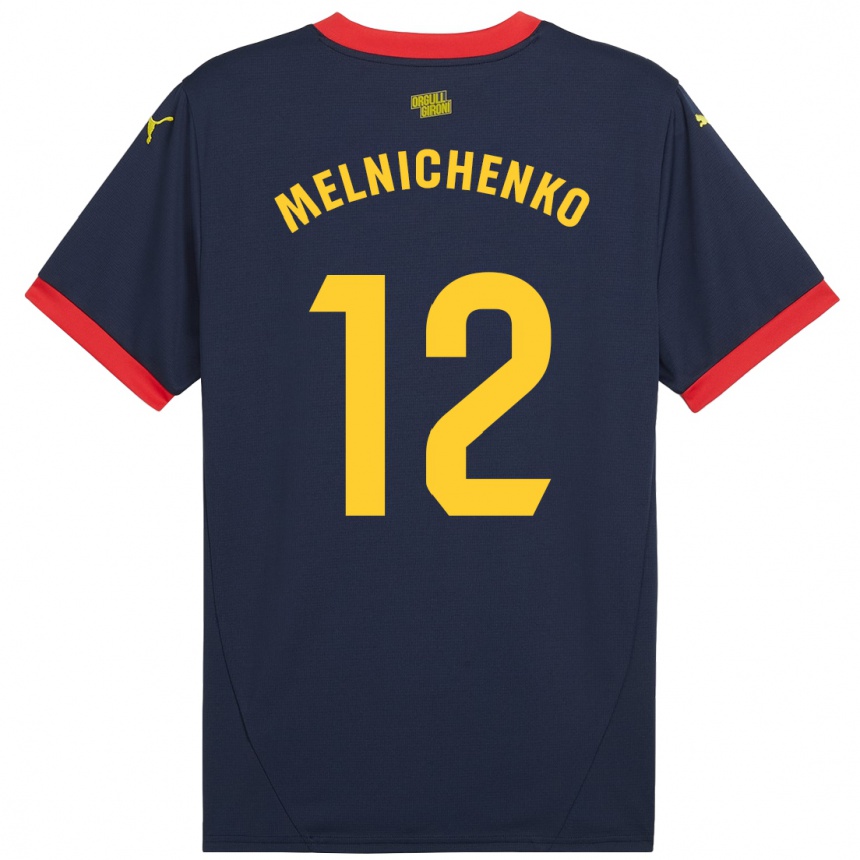 Vaikiškas Dmytro Melnichenko #12 Tamsiai Raudona Išvykos Marškinėliai 2024/25 T-Shirt