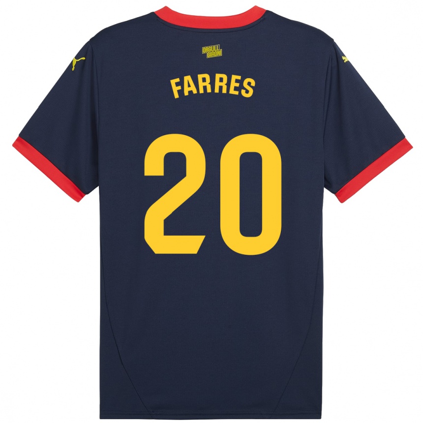 Vaikiškas Biel Farrés #20 Tamsiai Raudona Išvykos Marškinėliai 2024/25 T-Shirt