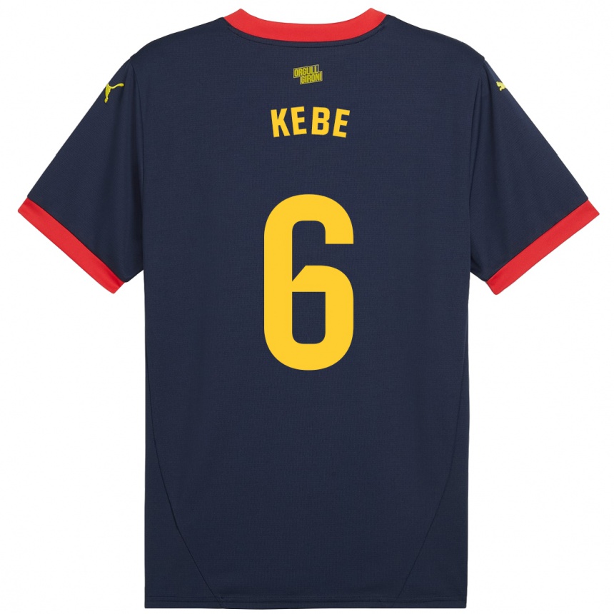 Vaikiškas Ibrahima Kébé #6 Tamsiai Raudona Išvykos Marškinėliai 2024/25 T-Shirt