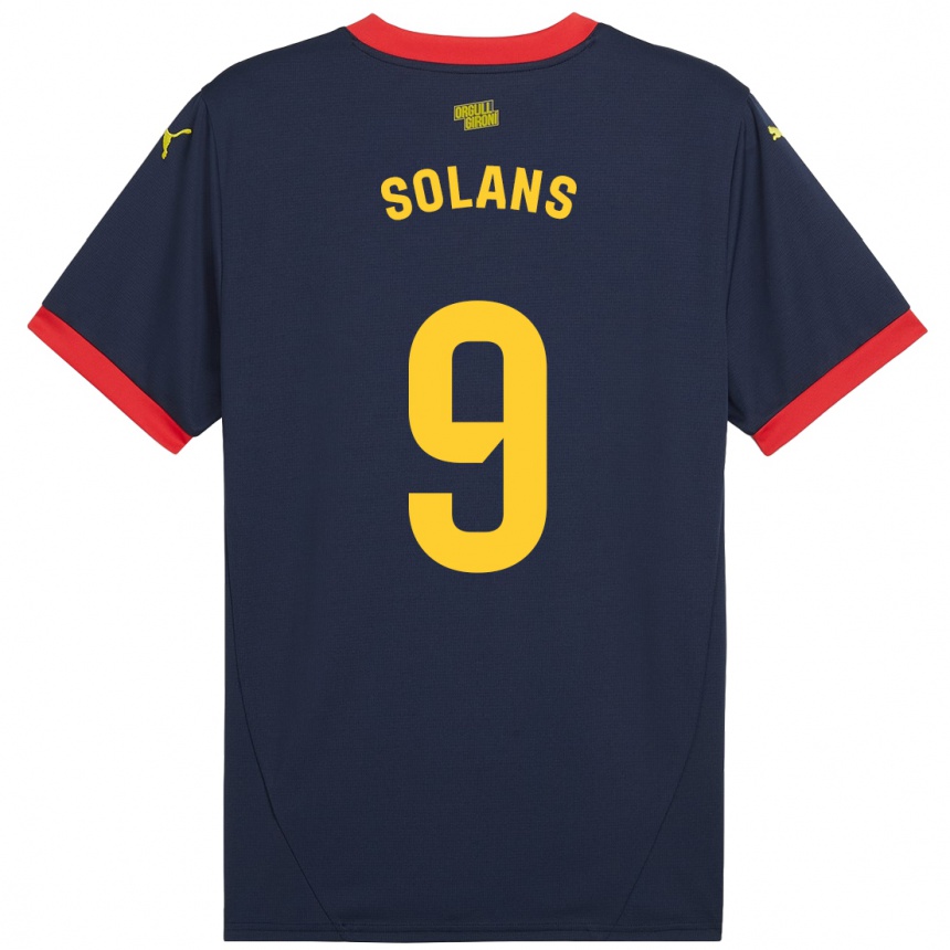 Vaikiškas Sergi Solans #9 Tamsiai Raudona Išvykos Marškinėliai 2024/25 T-Shirt