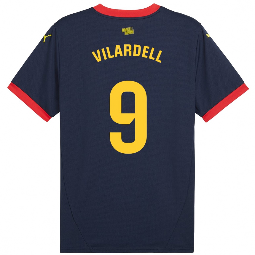 Vaikiškas Júlia Vilardell #9 Tamsiai Raudona Išvykos Marškinėliai 2024/25 T-Shirt