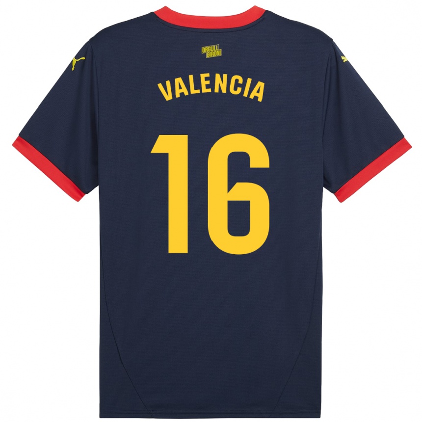 Vaikiškas Carla Valencia #16 Tamsiai Raudona Išvykos Marškinėliai 2024/25 T-Shirt