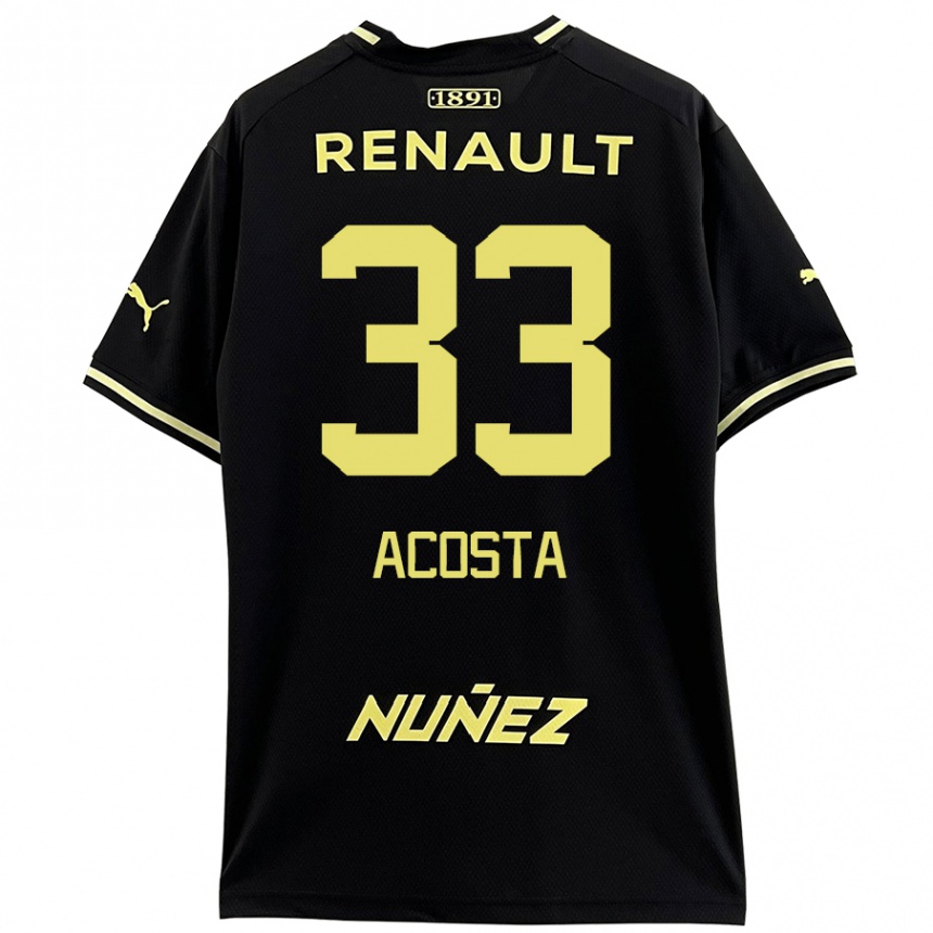 Vaikiškas Nahuel Acosta #33 Juoda Geltona Išvykos Marškinėliai 2024/25 T-Shirt