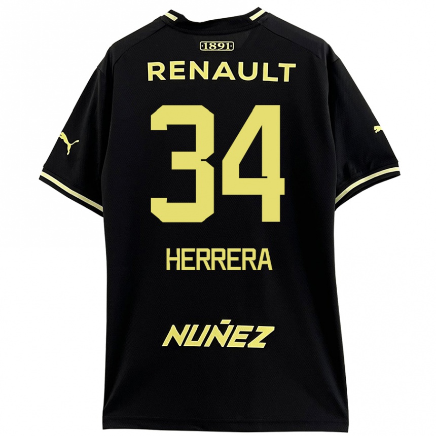 Vaikiškas Nahuel Herrera #34 Juoda Geltona Išvykos Marškinėliai 2024/25 T-Shirt