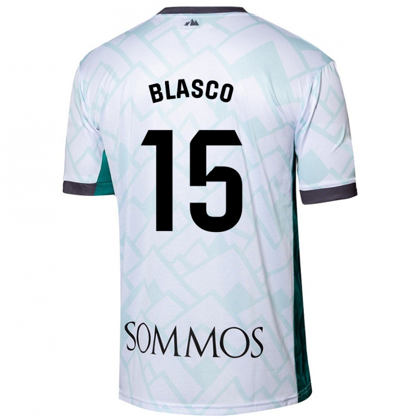 Vaikiškas Jérémy Blasco #15 Balta Žalia Išvykos Marškinėliai 2024/25 T-Shirt