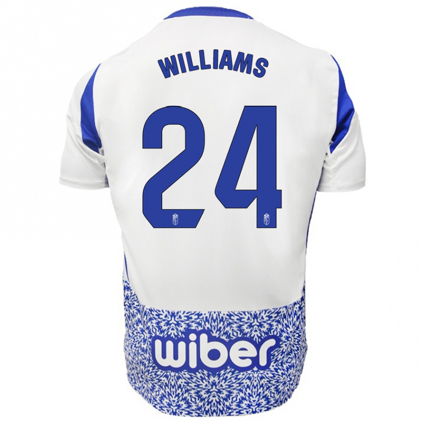 Vaikiškas Loïc Williams #24 Balta Mėlyna Išvykos Marškinėliai 2024/25 T-Shirt