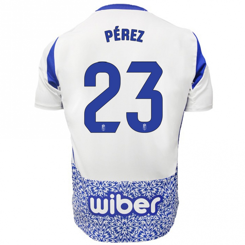 Vaikiškas Lucas Pérez #23 Balta Mėlyna Išvykos Marškinėliai 2024/25 T-Shirt