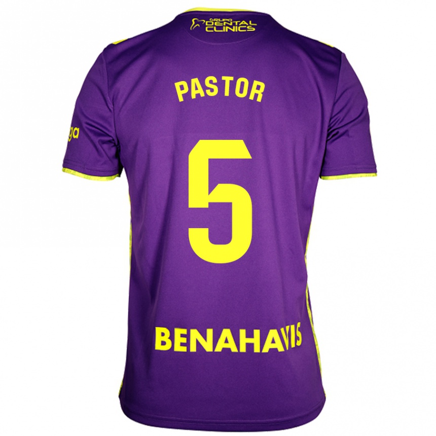 Vaikiškas Álex Pastor #5 Violetinė Geltona Išvykos Marškinėliai 2024/25 T-Shirt