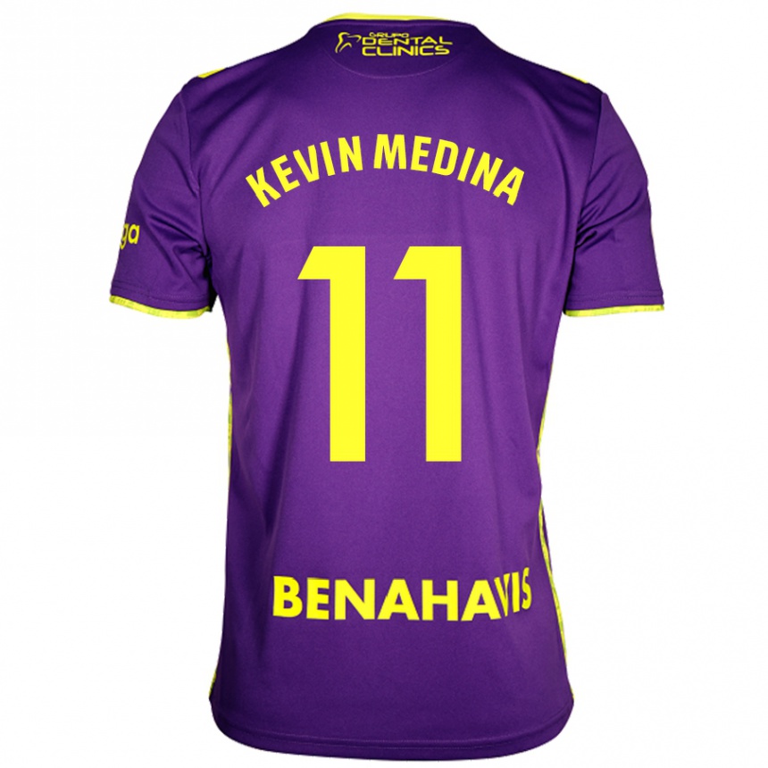 Vaikiškas Kevin Medina #11 Violetinė Geltona Išvykos Marškinėliai 2024/25 T-Shirt