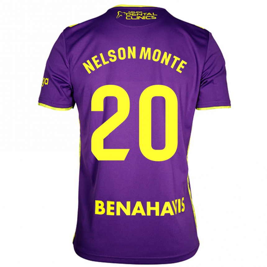 Vaikiškas Nélson Monte #20 Violetinė Geltona Išvykos Marškinėliai 2024/25 T-Shirt