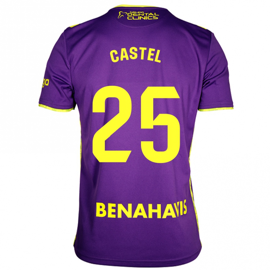 Vaikiškas Sergio Castel #25 Violetinė Geltona Išvykos Marškinėliai 2024/25 T-Shirt