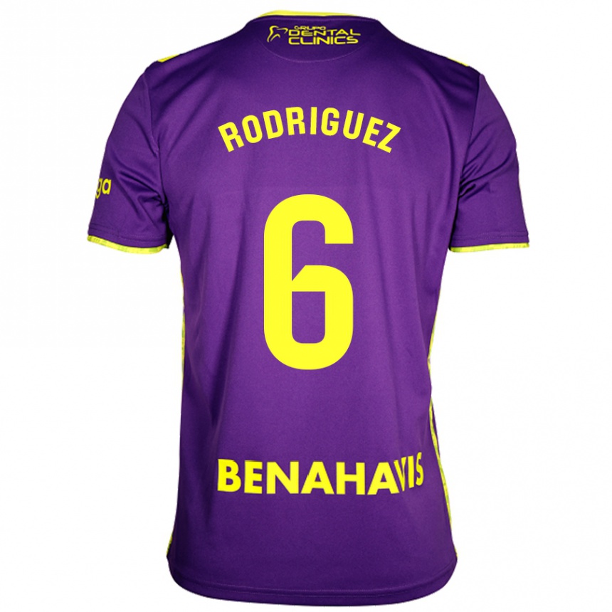 Vaikiškas Rafa Rodríguez #6 Violetinė Geltona Išvykos Marškinėliai 2024/25 T-Shirt