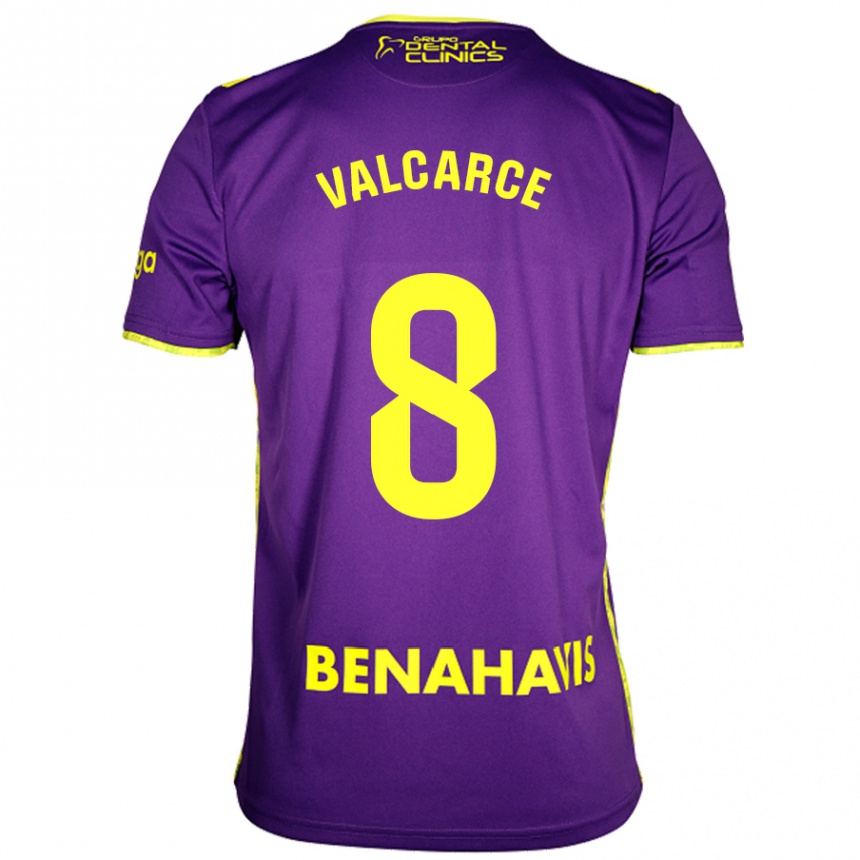 Vaikiškas Alejandro Valcarce #8 Violetinė Geltona Išvykos Marškinėliai 2024/25 T-Shirt