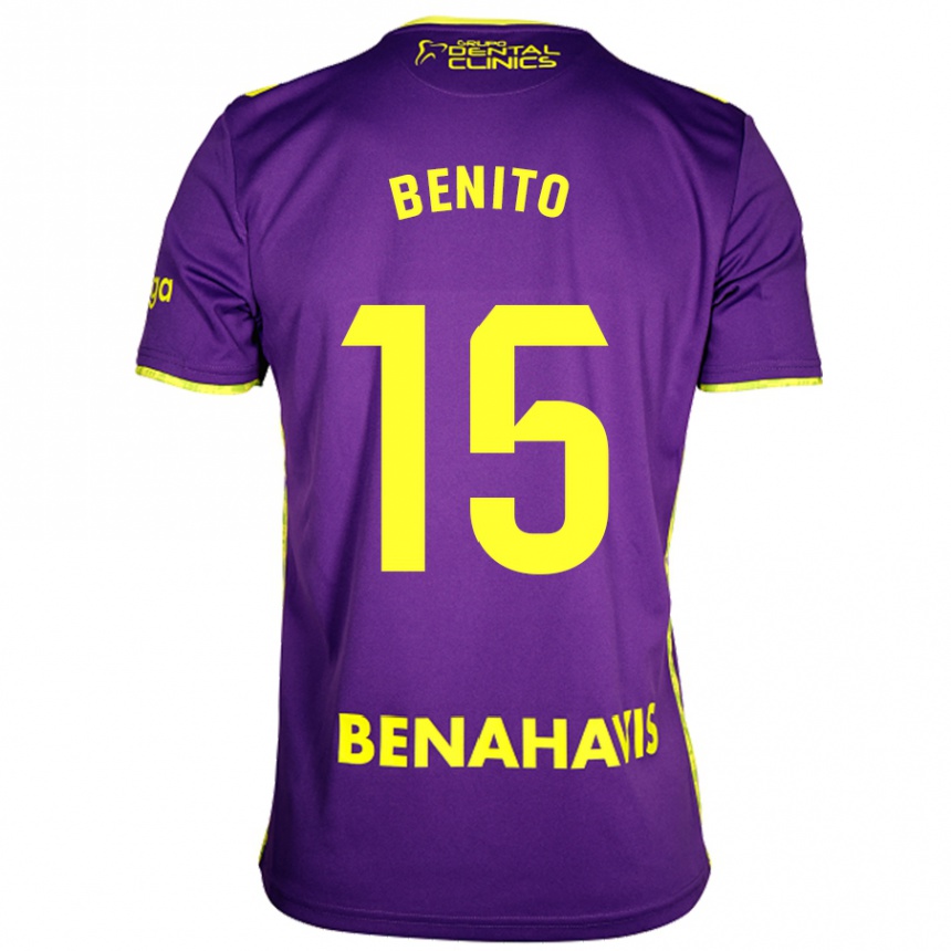 Vaikiškas Iván Benito #15 Violetinė Geltona Išvykos Marškinėliai 2024/25 T-Shirt