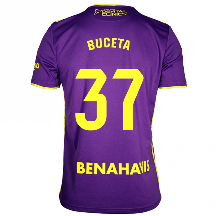 Vaikiškas Ana Buceta #37 Violetinė Geltona Išvykos Marškinėliai 2024/25 T-Shirt