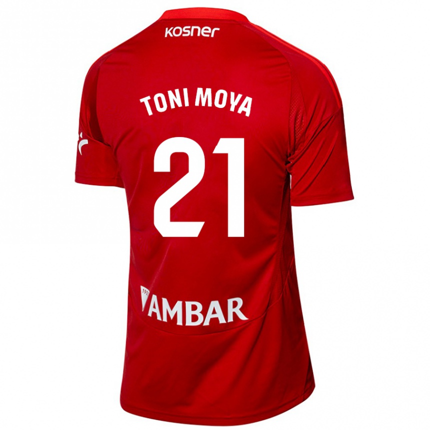 Vaikiškas Toni Moya #21 Balta Mėlyna Išvykos Marškinėliai 2024/25 T-Shirt