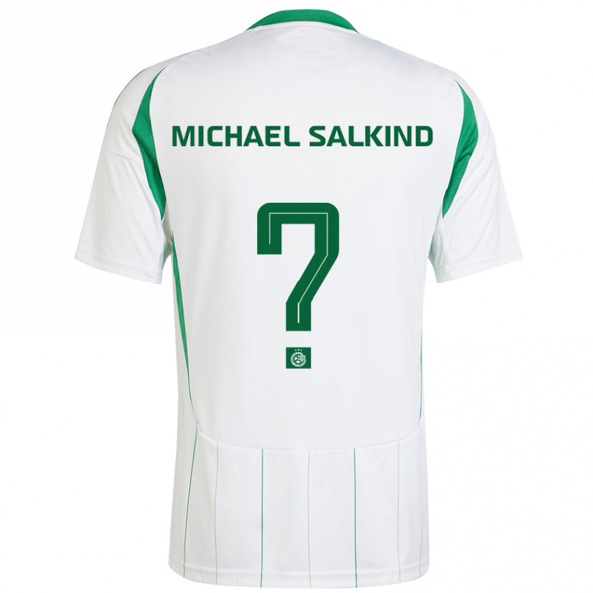 Vaikiškas Liav Michael Salkind #0 Balta Žalia Išvykos Marškinėliai 2024/25 T-Shirt