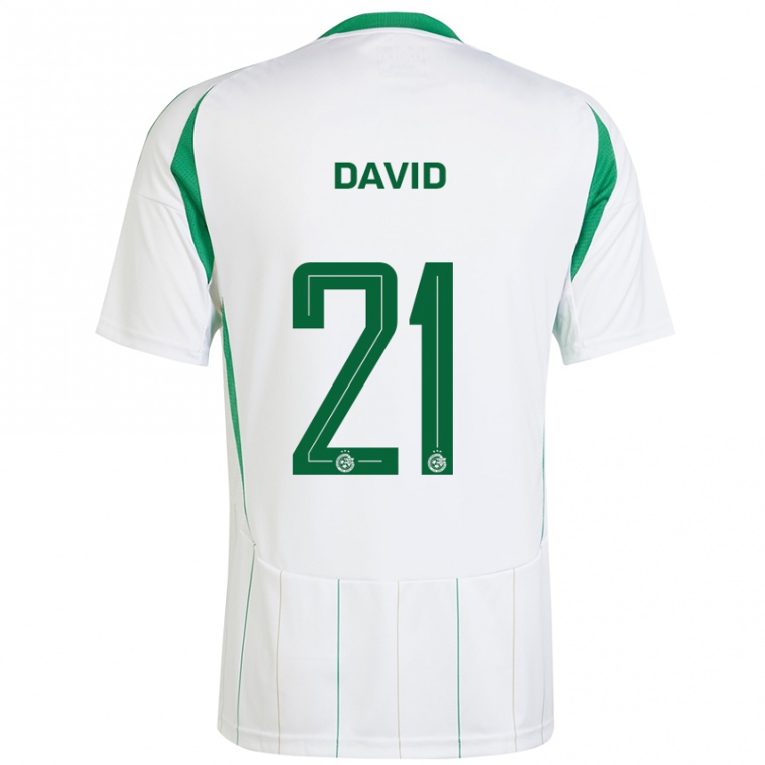 Vaikiškas Dean David #21 Balta Žalia Išvykos Marškinėliai 2024/25 T-Shirt