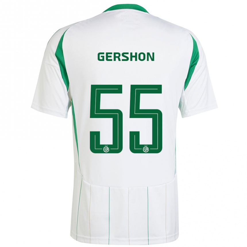 Vaikiškas Rami Gershon #55 Balta Žalia Išvykos Marškinėliai 2024/25 T-Shirt