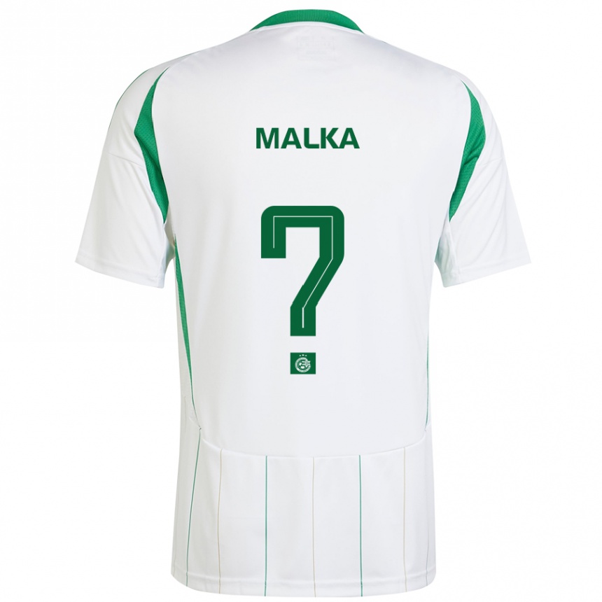 Vaikiškas Yaheli Malka #0 Balta Žalia Išvykos Marškinėliai 2024/25 T-Shirt