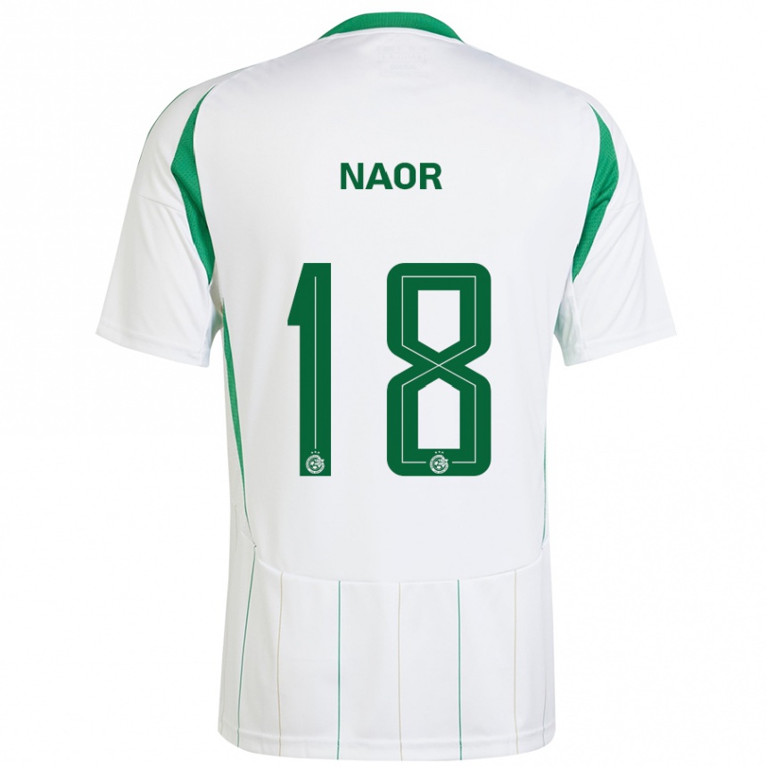 Vaikiškas Goni Naor #18 Balta Žalia Išvykos Marškinėliai 2024/25 T-Shirt