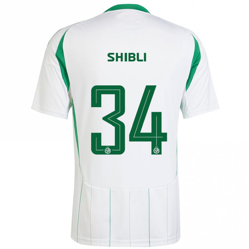 Vaikiškas Hamza Shibli #34 Balta Žalia Išvykos Marškinėliai 2024/25 T-Shirt