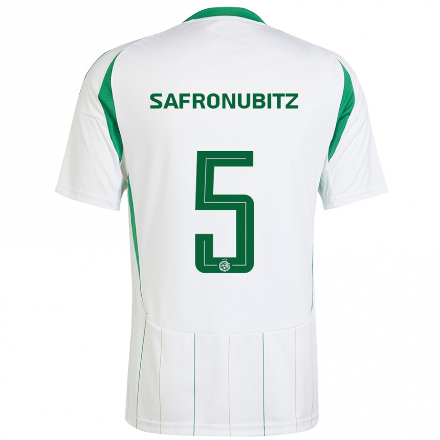 Vaikiškas Dan Safronubitz #5 Balta Žalia Išvykos Marškinėliai 2024/25 T-Shirt