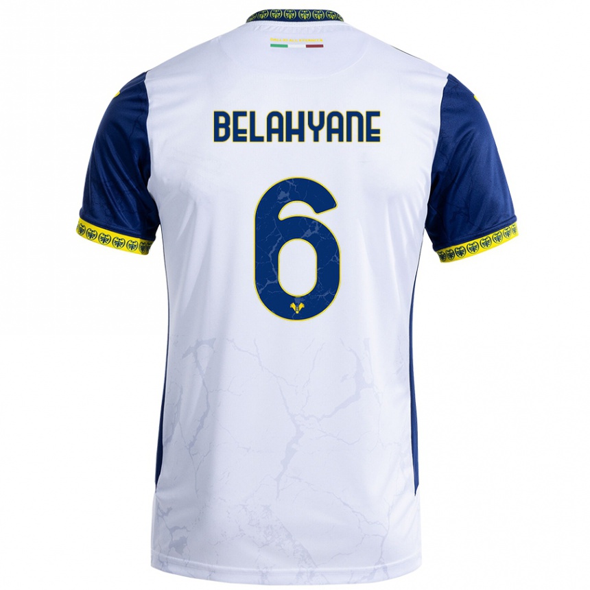 Vaikiškas Reda Belahyane #6 Balta Mėlyna Išvykos Marškinėliai 2024/25 T-Shirt