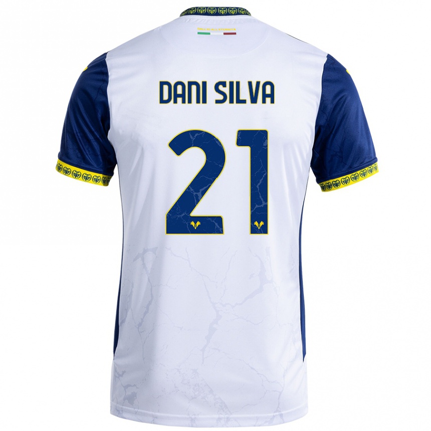 Vaikiškas Dani Silva #21 Balta Mėlyna Išvykos Marškinėliai 2024/25 T-Shirt