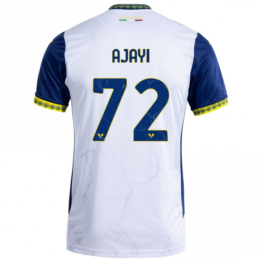 Vaikiškas Junior Ajayi #72 Balta Mėlyna Išvykos Marškinėliai 2024/25 T-Shirt