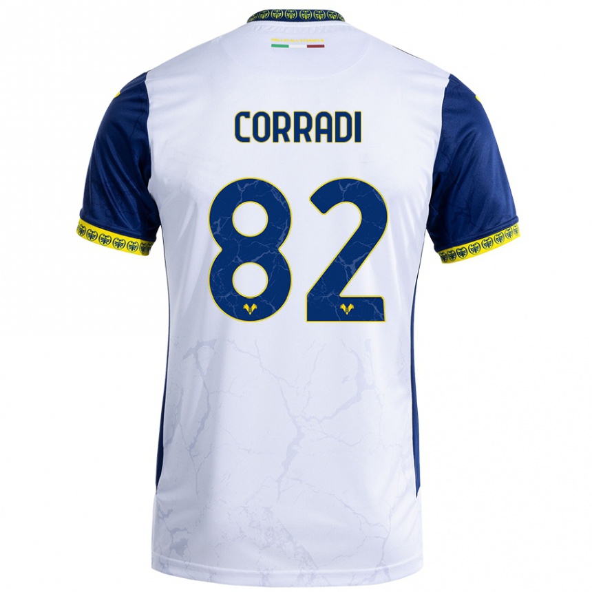 Vaikiškas Christian Corradi #82 Balta Mėlyna Išvykos Marškinėliai 2024/25 T-Shirt